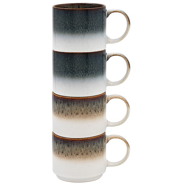 Reactive Glaze Stack Mugs Dark Set of 2