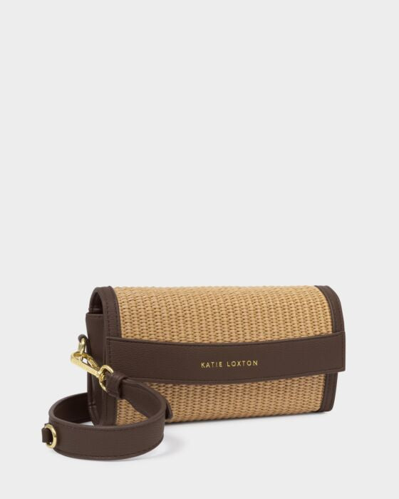 Katie Loxton Glasses And Cardholder Case Raffia/Bitter Chocolate