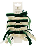 Talking Tables Partridge Pear Velvet Bows Green & Cream 8 Pack