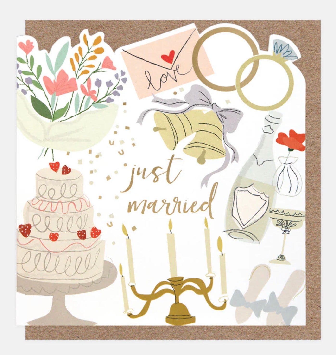 Caroline Gardner Just Married Wedding Card