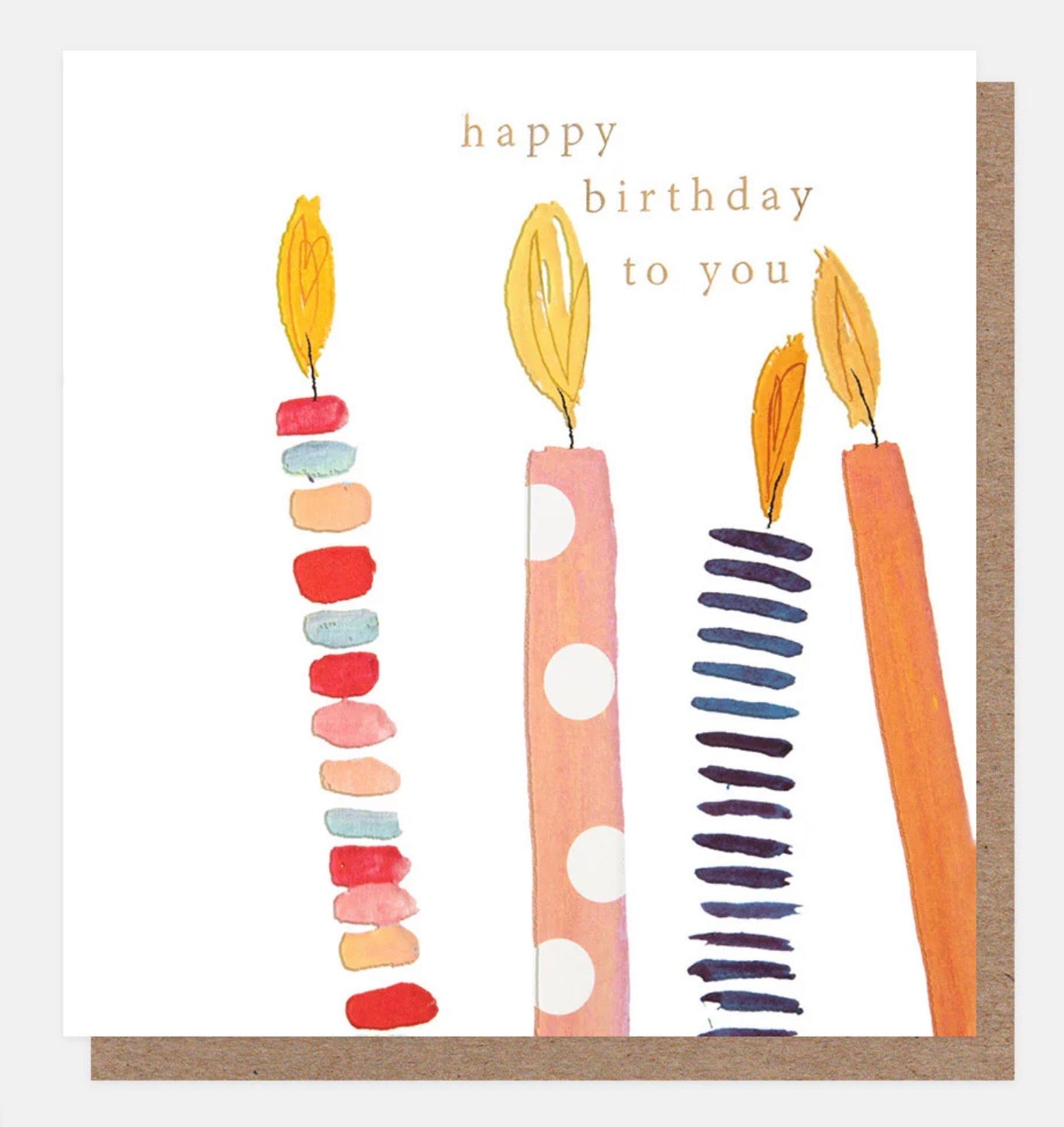 Colourful Patterned Candles Birthday Card