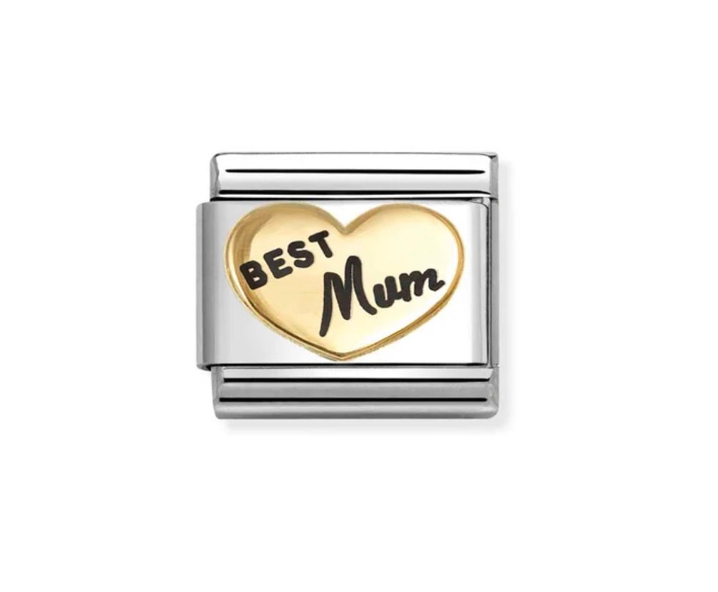 Nomination Classic 18K Gold Best Mum Heart 030285/93