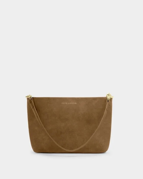 Katie Loxton Cord Small Shoulder Bag Caramel Suedette