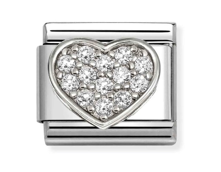 Nomination Composable Classic Link Silver Heart Rich 330322/24
