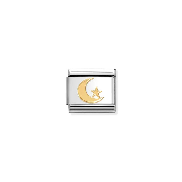 Composable Classic FUN Nomination 18k Gold Moon and Star 030110/48