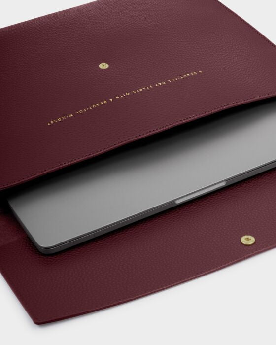 Katie Loxton Secret Message Laptop Bag A Beautiful Day Starts With A Beautiful Mindset Cherry