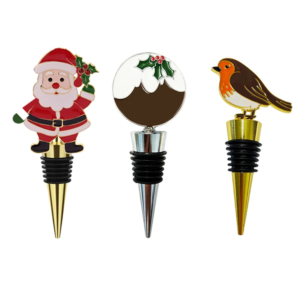 Eddington’s Robin Santa & Christmas Pudding Bottle Stopper