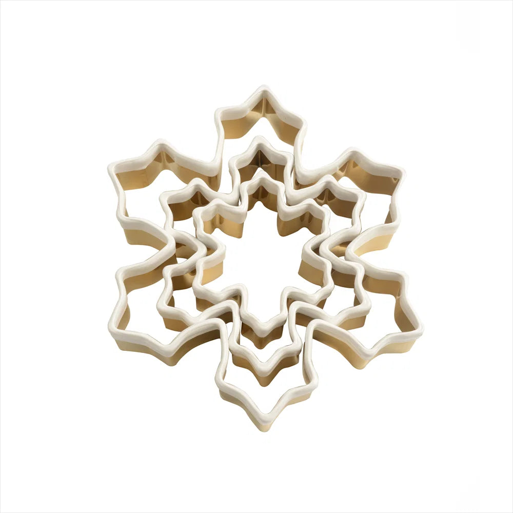 Eddington’s Brass Snowflake Cutters, Set Of 3 With White Top