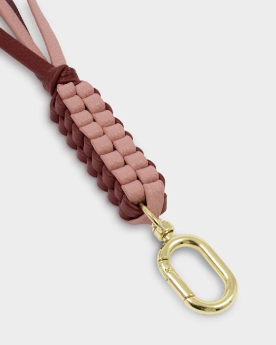 Katie Loxton Braided Keyring Bag Charm Rose Pink/Cherry