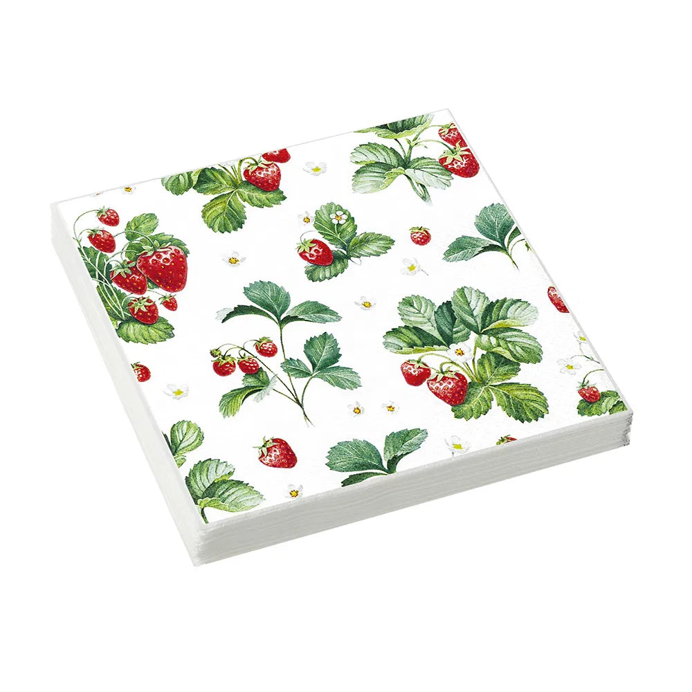 Stow Green Napkins 33x33cm Strawberry Pattern