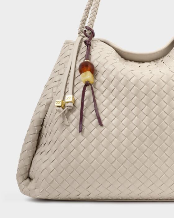 Katie Loxton Beaded Keyring Bag Charm Bitter Chocolate