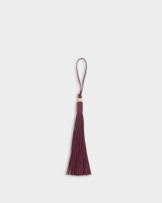 Katie Loxton Oversized Tassel Bag Charm Cherry Suedette