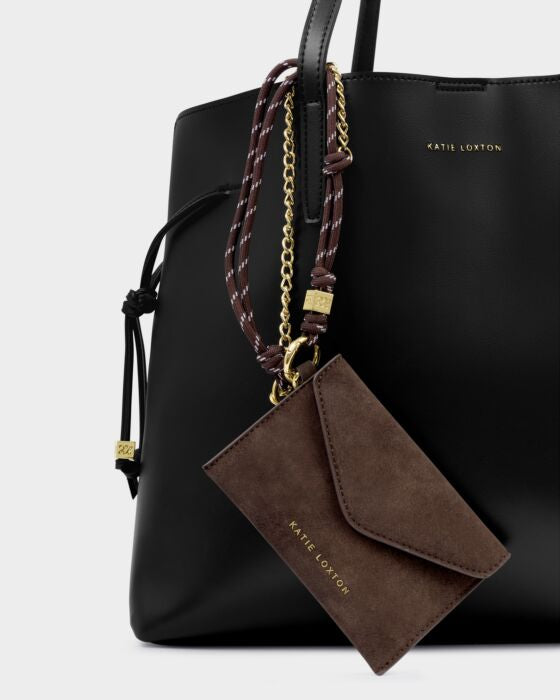Katie Loxton Cord Purse Bitter Chocolate Suedette