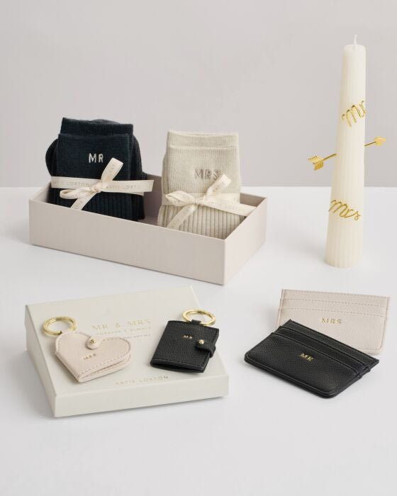 Katie Loxton Mrs And Mrs Cardholder Gift Set Off White/Black