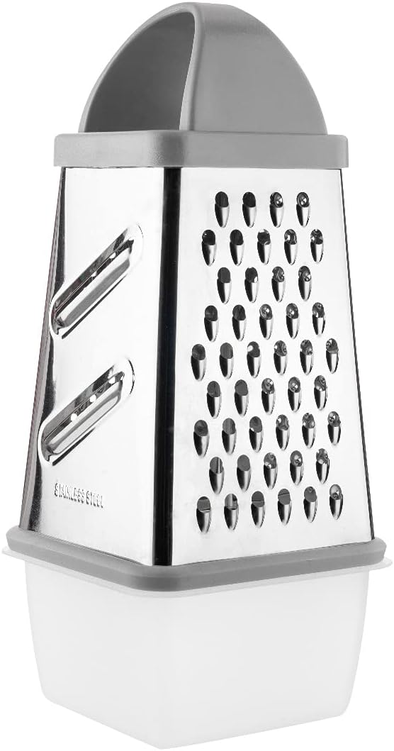 Fusion Box Grater With Storage Container and 4 Blades Stainless Steel