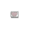 NOMINATION COMPOSABLE CLASSIC LINK HEART, PINK STONES