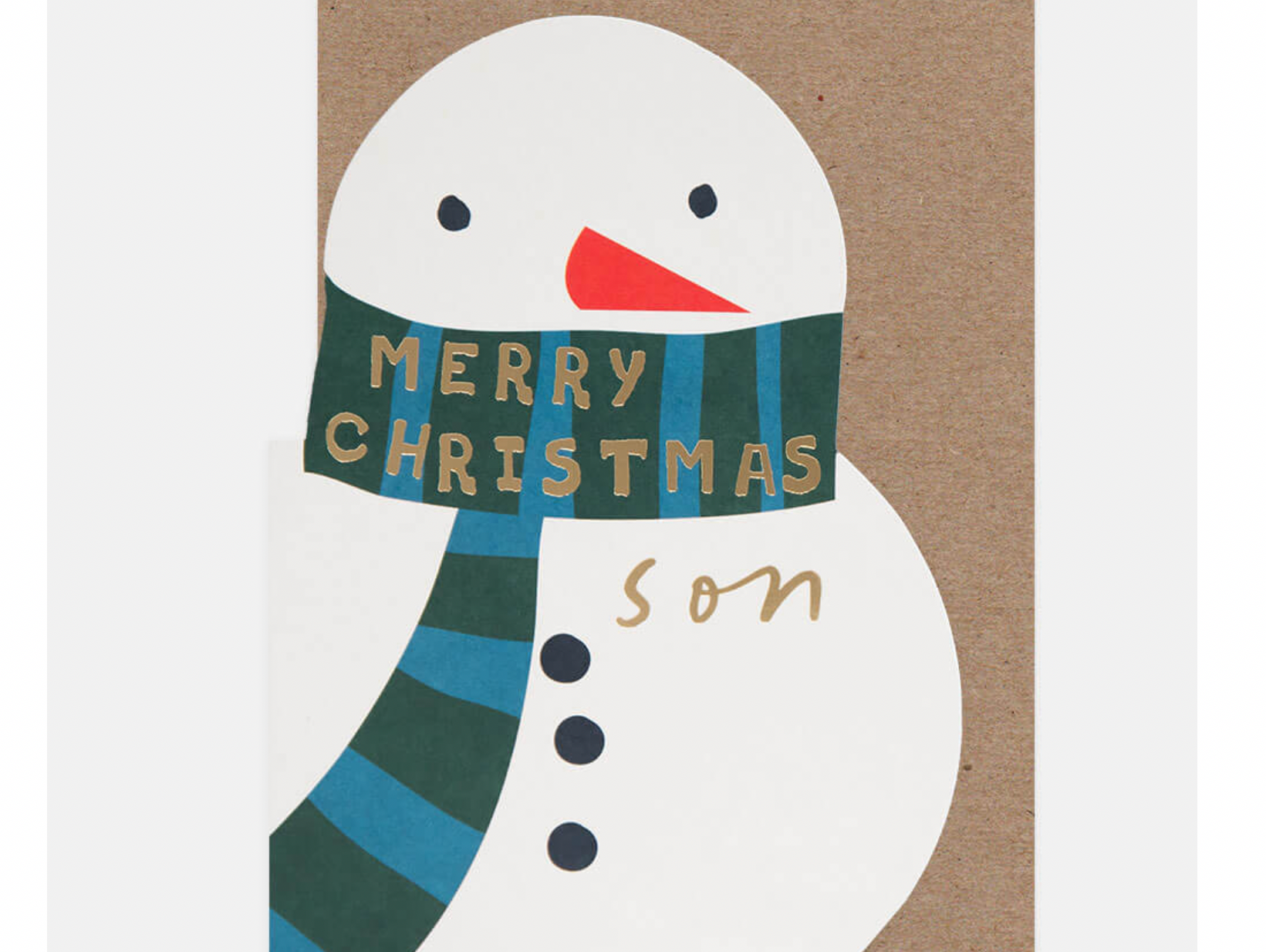 Caroline Gardner Son Die Cut Snowman Stripey Scarf Merry Christmas