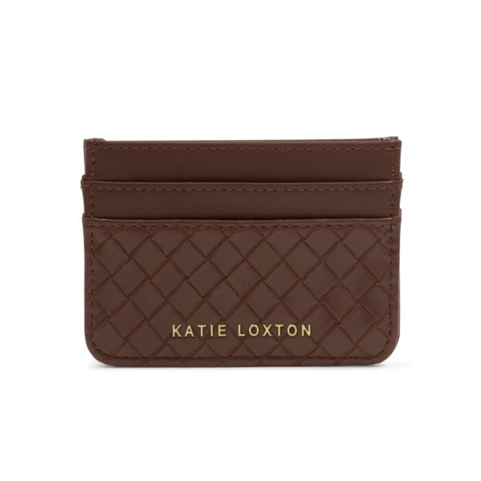Katie Loxton Nova Woven Texture Cardholder Chocolate Woven