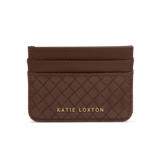 Katie Loxton Nova Woven Texture Cardholder Chocolate Woven