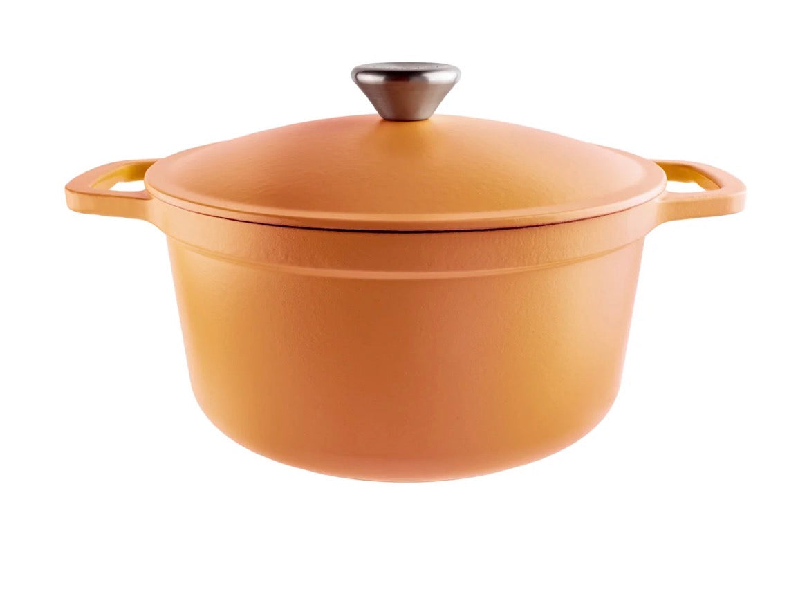 Commichef Lightweight Cast Iron Casserole 22CM Terracotta Orange