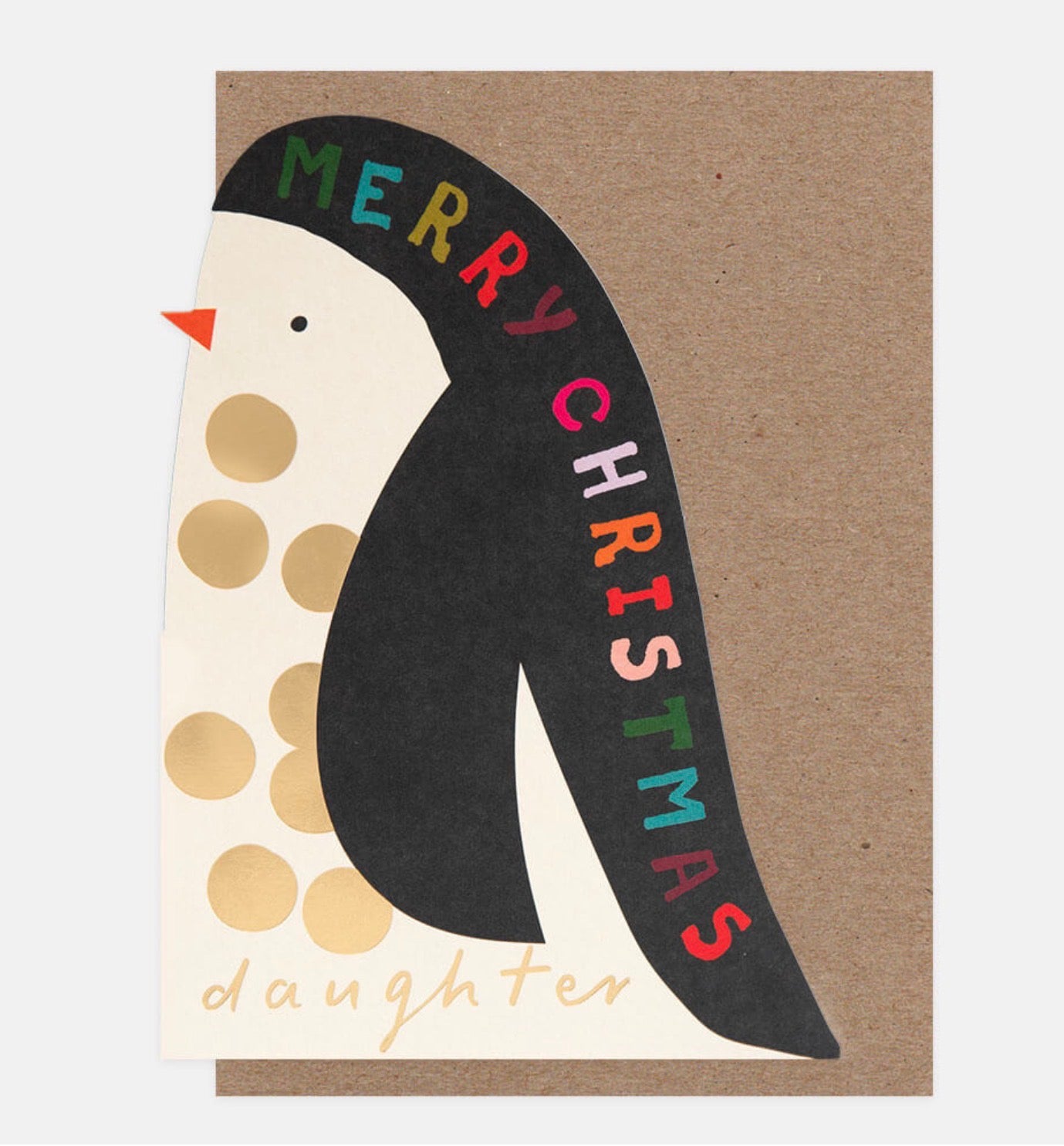 Caroline Gardner Die Cut Daughter Penguin Christmas Card