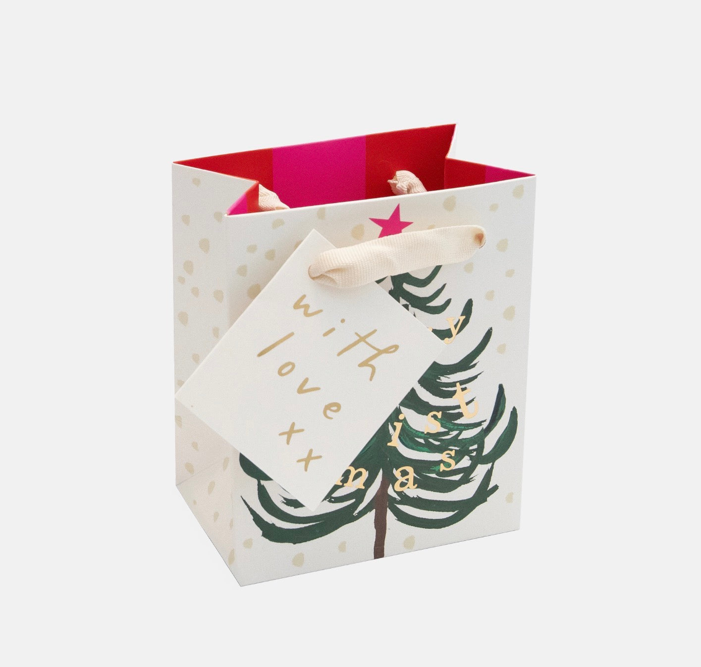 Caroline Gardner Trees Merry Christmas Gift Bag Small