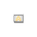 030101/01 Classic LETTER,S/Steel,Bonded Yellow Gold Letter  A