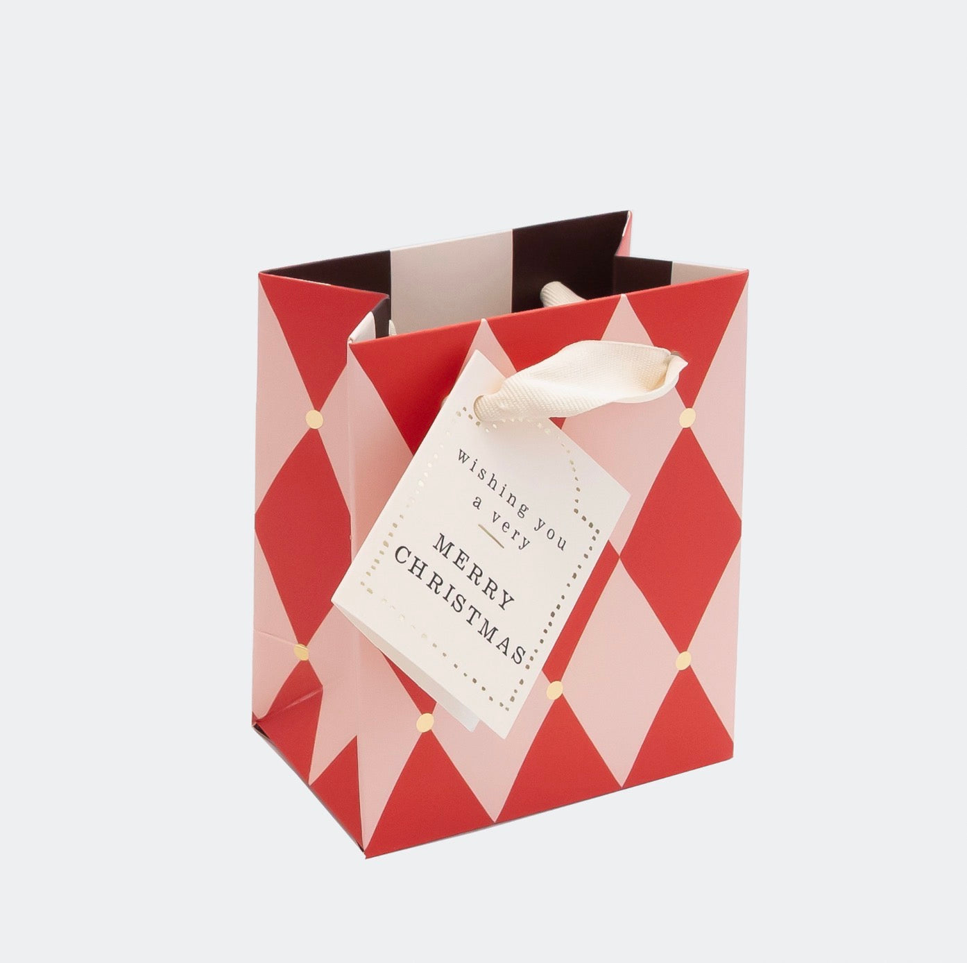 Caroline Gardner Harlequin Red Pink Small Bag
