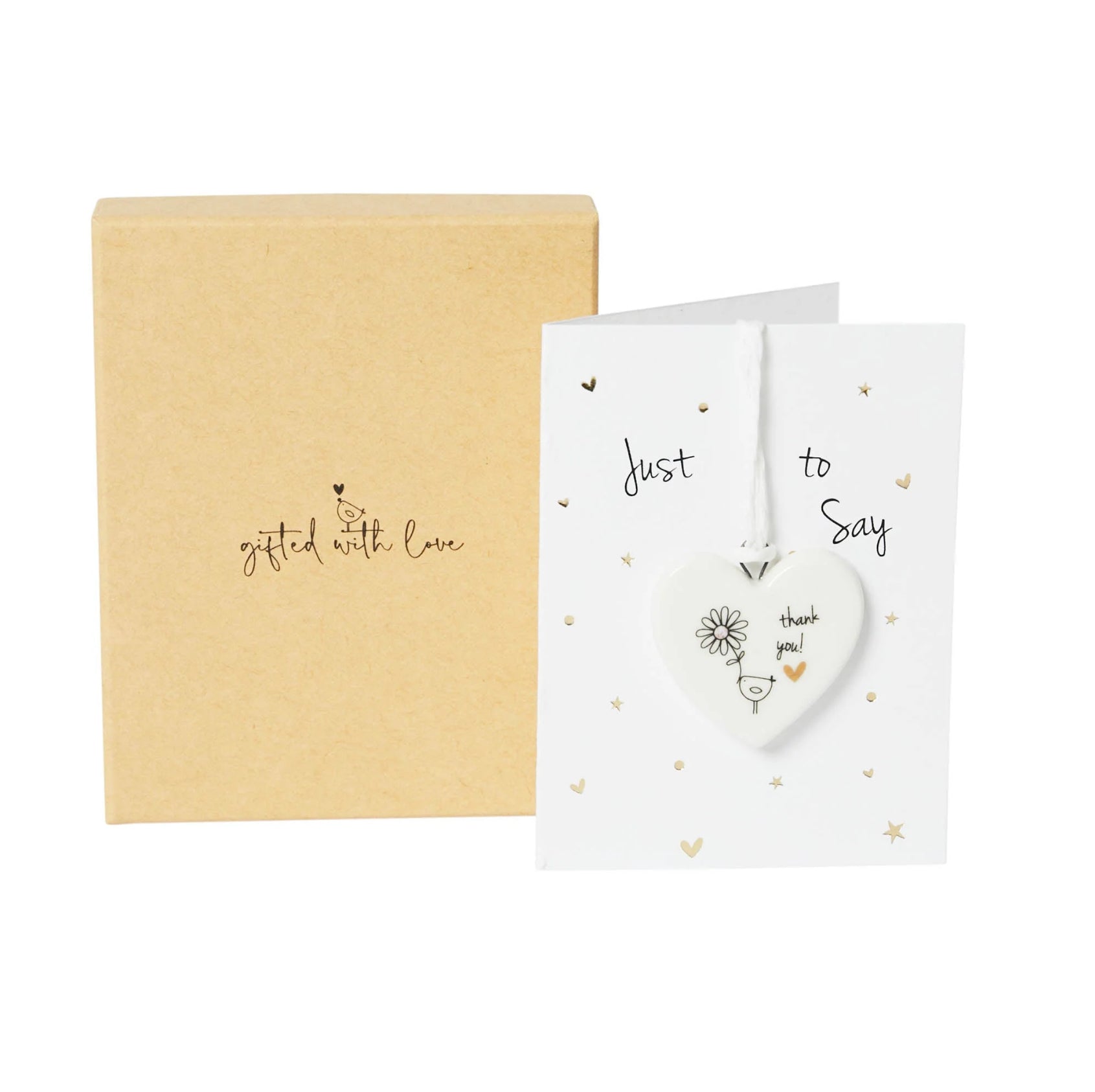 Belly Button Thank You Boxed Card And Ceramic Decoration