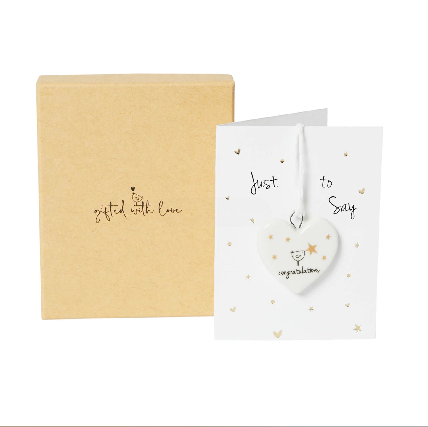 Belly Button Congratulations Boxed Card And Ceramic Decoration