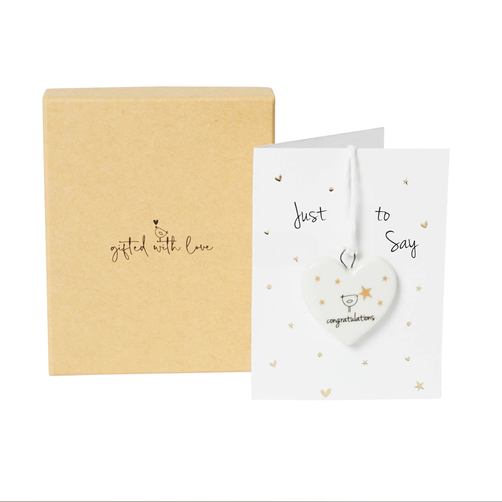 Belly Button Congratulations Boxed Card And Ceramic Decoration