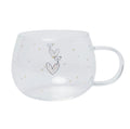 Belly Button Confetti Bird and Heart Glass Mug