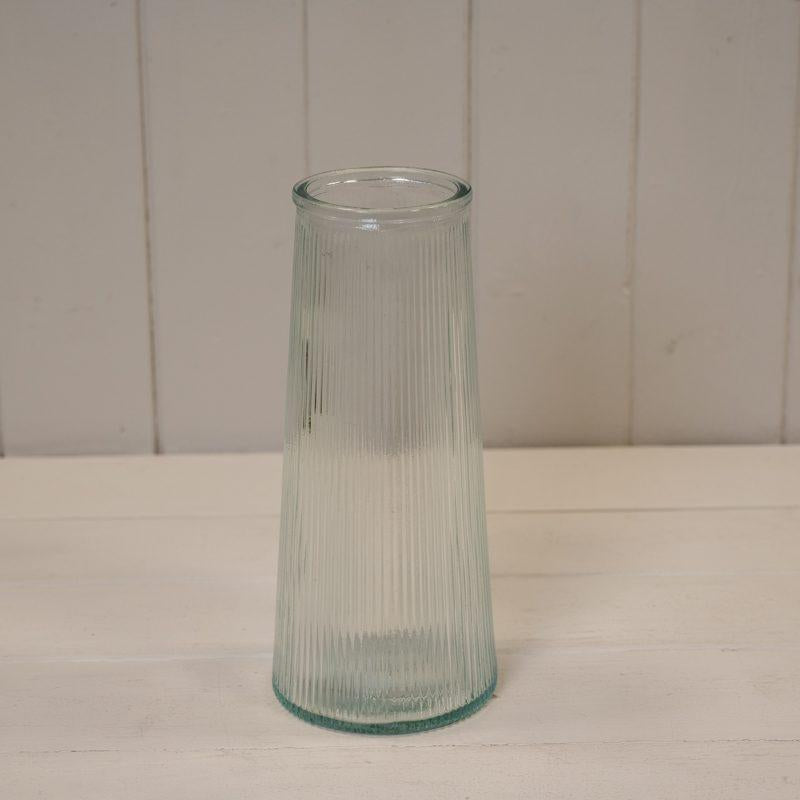 Satchville Clear Tall Ribbed Vase
