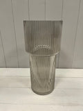 Satchville Smokey Brown Tall Glass Ribber Vase