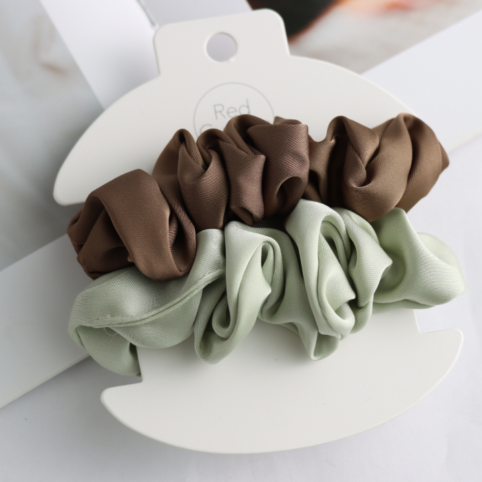 Pure Fashions Scrunchie Pack of 2 Olive Mint