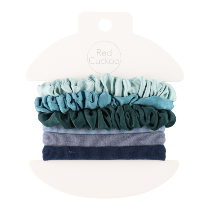 Pure Fashions Scrunchie Hairbands Pack Of 6 Blue
