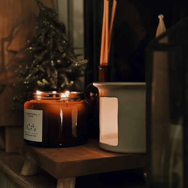 Ember & Roots Clementine & Clove Christmas 3 Wick Soy Candle