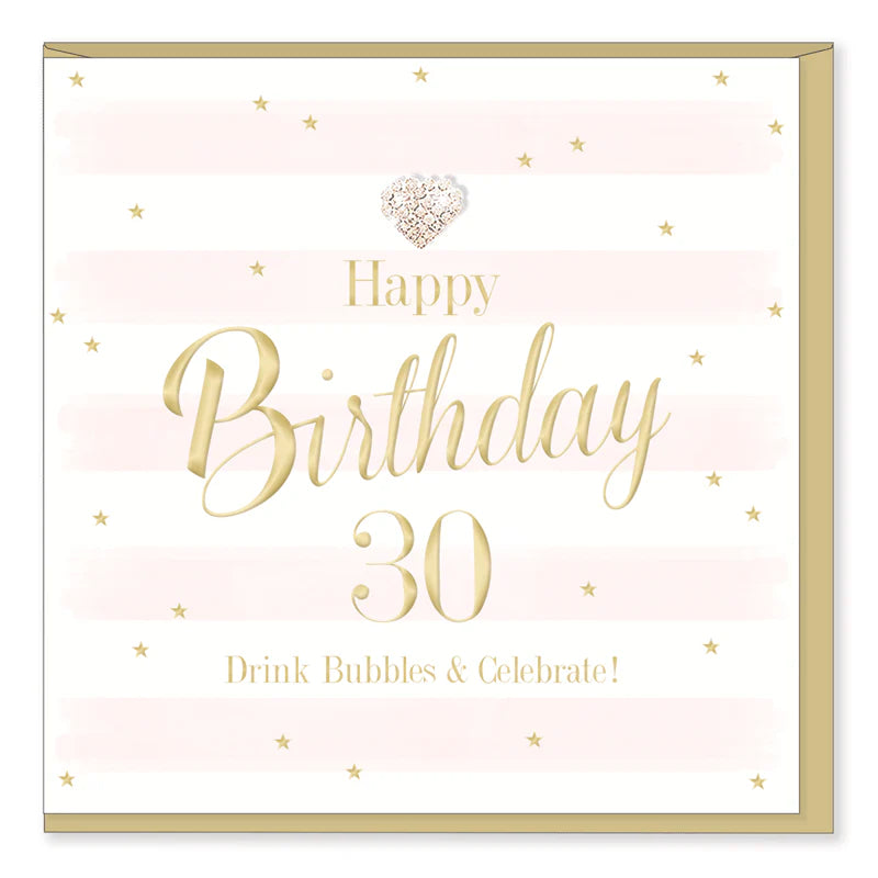 Hearts Designs Happy Thirtieth Birthday Greetings Card