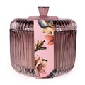 Ridged Glass Jar With Lid Plum