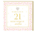 Hearts Designs Mad Dots Fabulous 21 Birthday Wishes Greetings Card