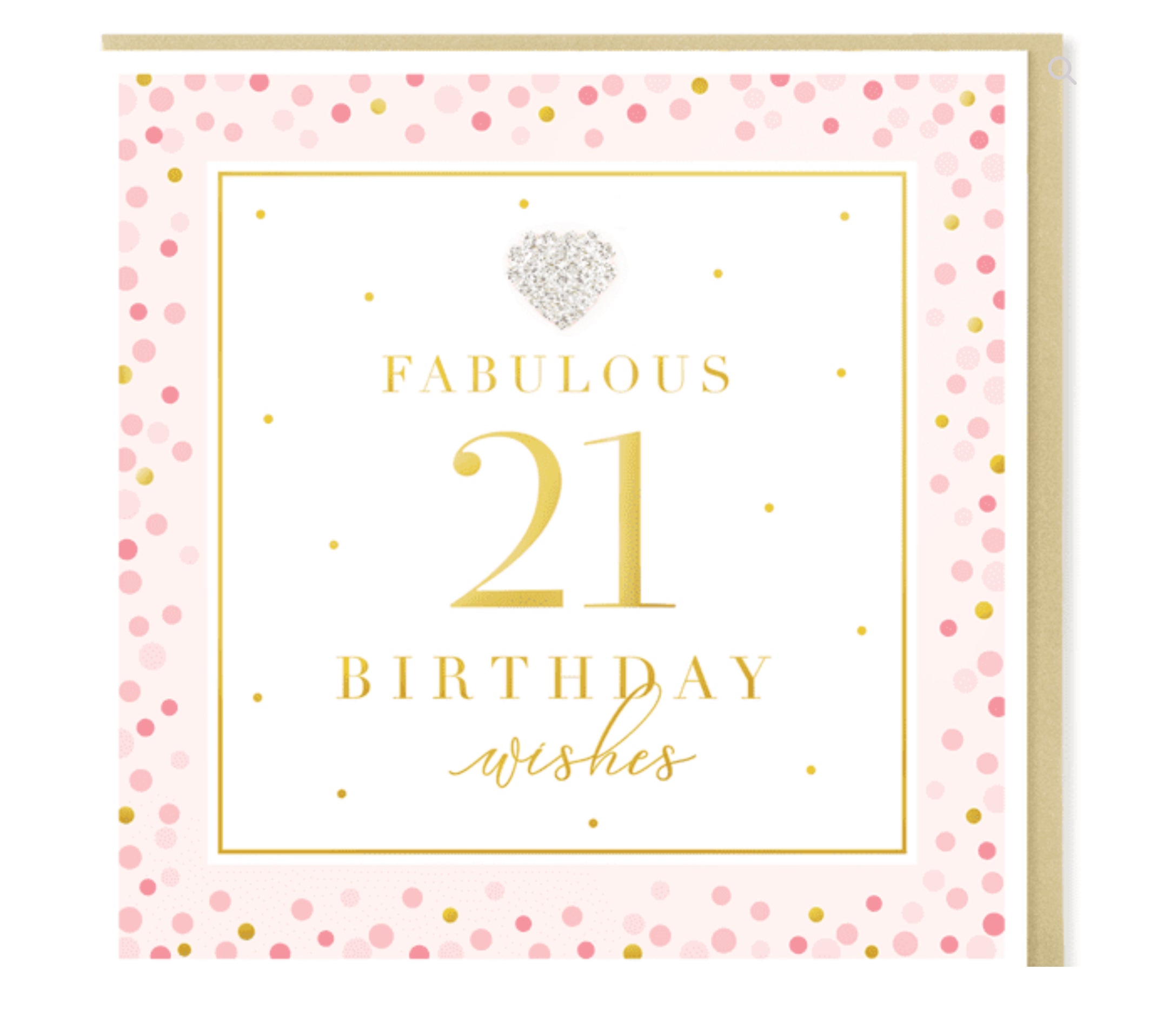 Hearts Designs Mad Dots Fabulous 21 Birthday Wishes Greetings Card