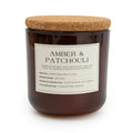 Medium Glass Jar With Cork Lid Amber and  Patchouli