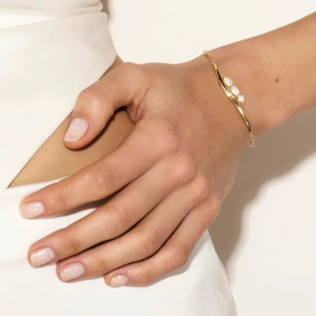 MY REBEL ART GOLD BRACELET WHITE CZ