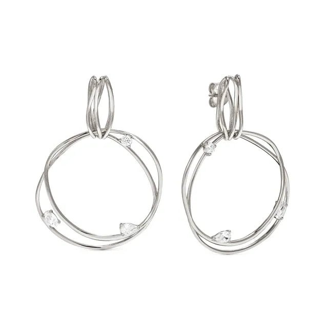 MY REBEL ART EARRINGS, BIG CIRCLE SILVER HOOP