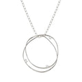 LONG NECKLACE MY REBEL ART BIG CIRCLE PENDANT COLLECTION MY REBEL ART Long silver necklace with large pendant with Cubic Zirconia 242821/010