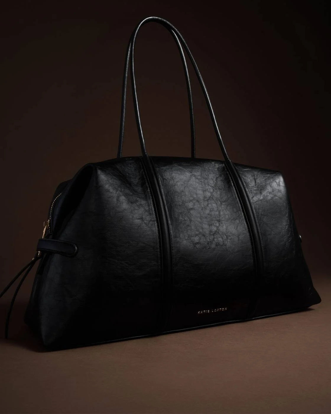 Katie Loxton Madison Shoulder Tote Bag Black Distressed