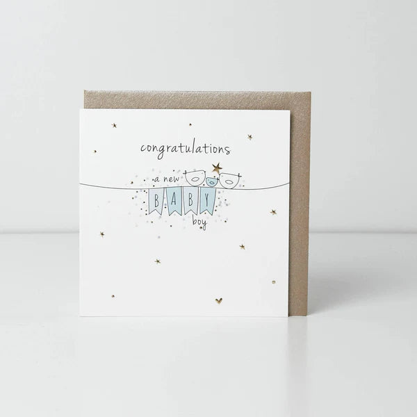 Belly Button Designs Congratulations A New Baby Boy Greetings Card