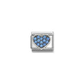 Nomination Link Heart Blue Stones