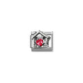 Nomination Link Silver House Red Heart