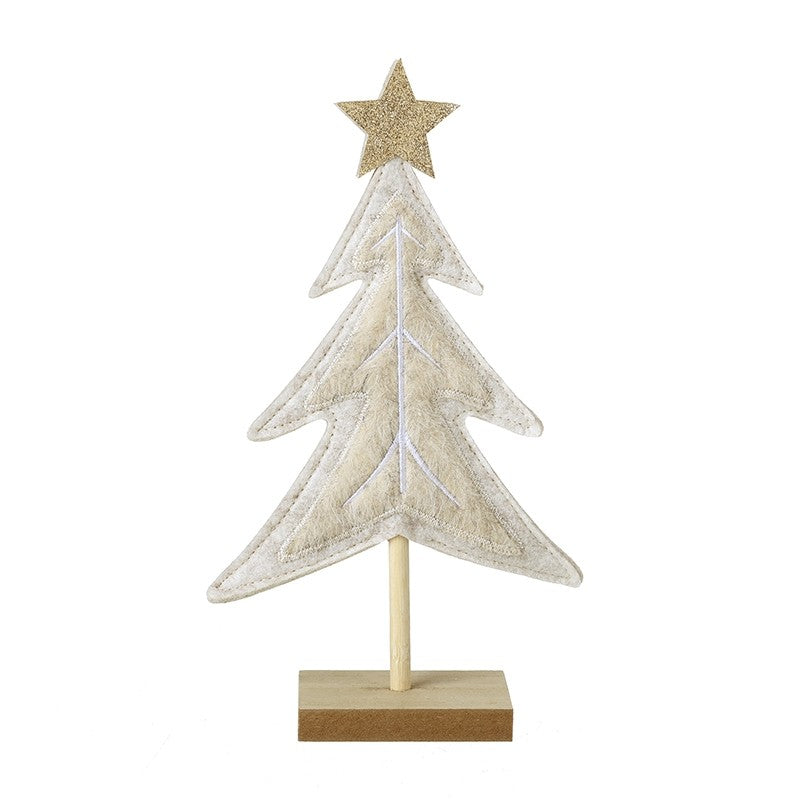 Christmas Felt Tree Cream Small
